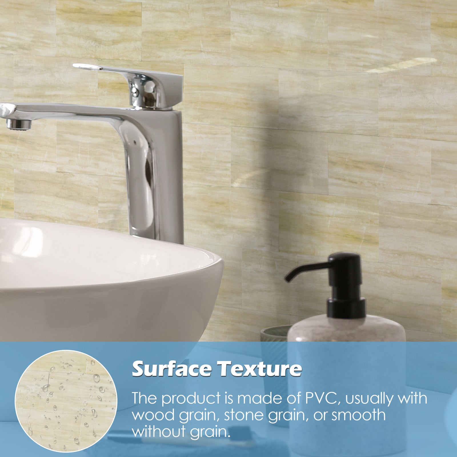 stick on tiles bathroom wall