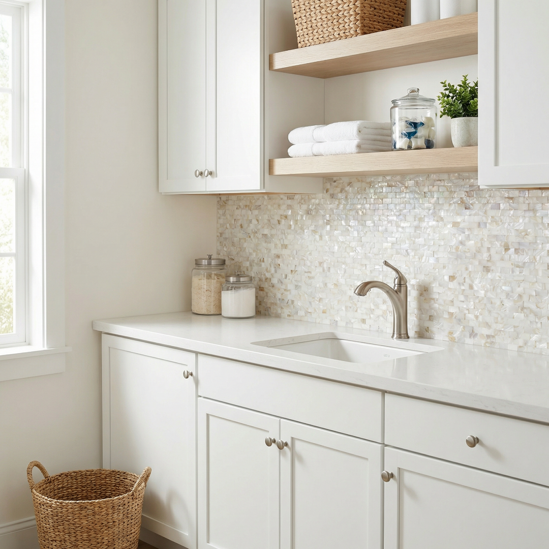 peel and stick tile for laundry room