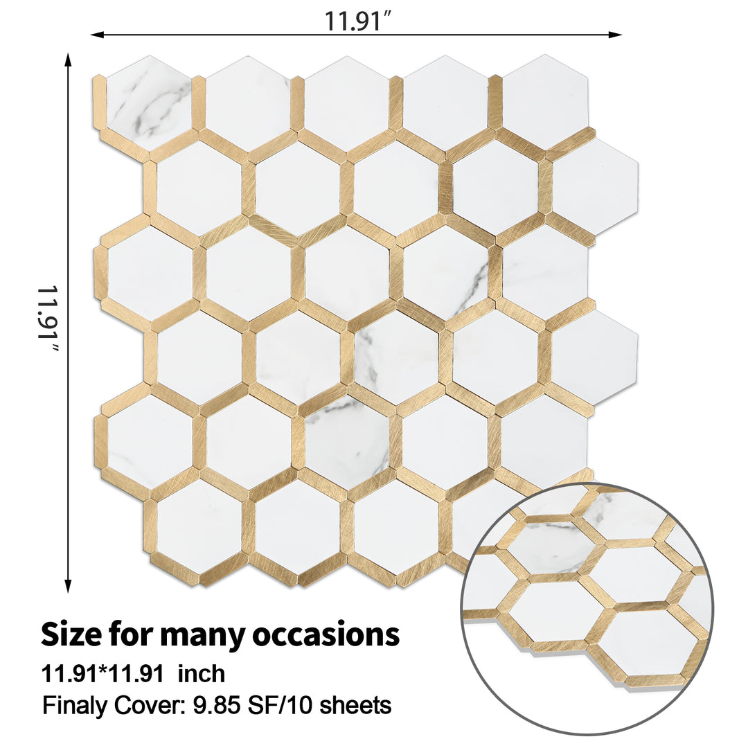 hexagon tile size