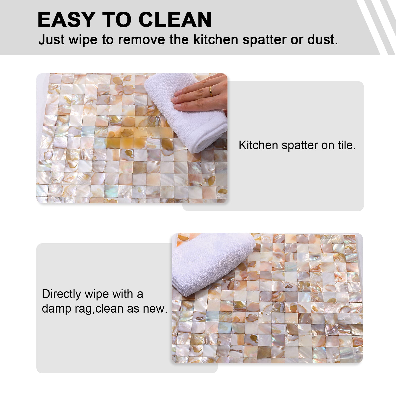 shell mosaic tiles easy to clean 