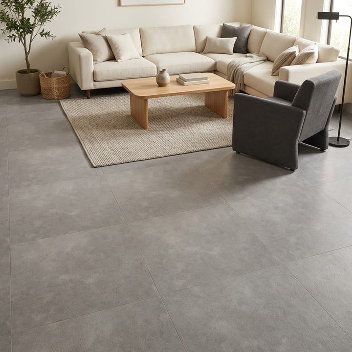 23.62" X 23.62" Peel and Stick Floor Tile, Gray Marble Waterproof Vinyl Floor Tiles