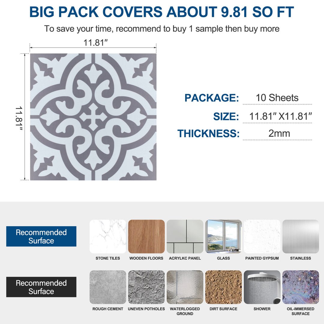 flooring tile size