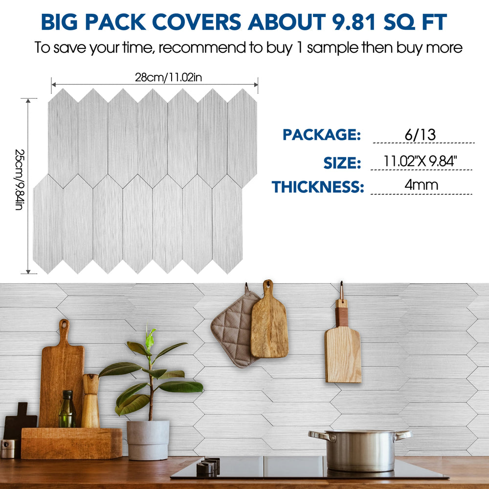 hexagon tile backsplash size