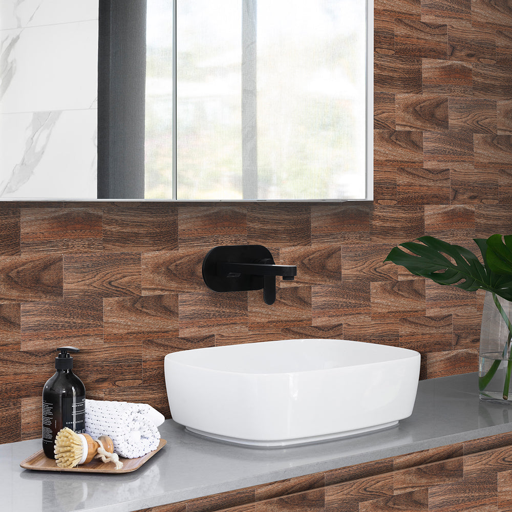 wood peel and stick tile for bathroom