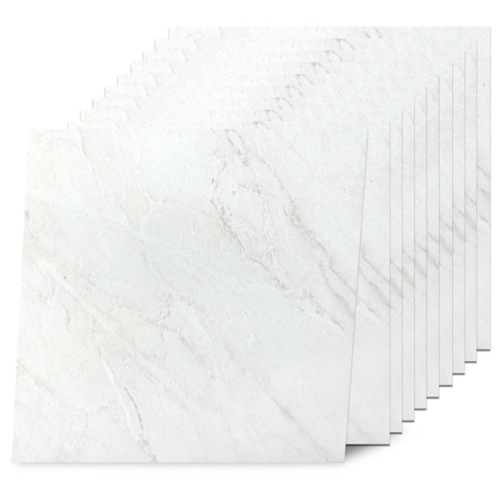 Lvory white peel and stick floor tile