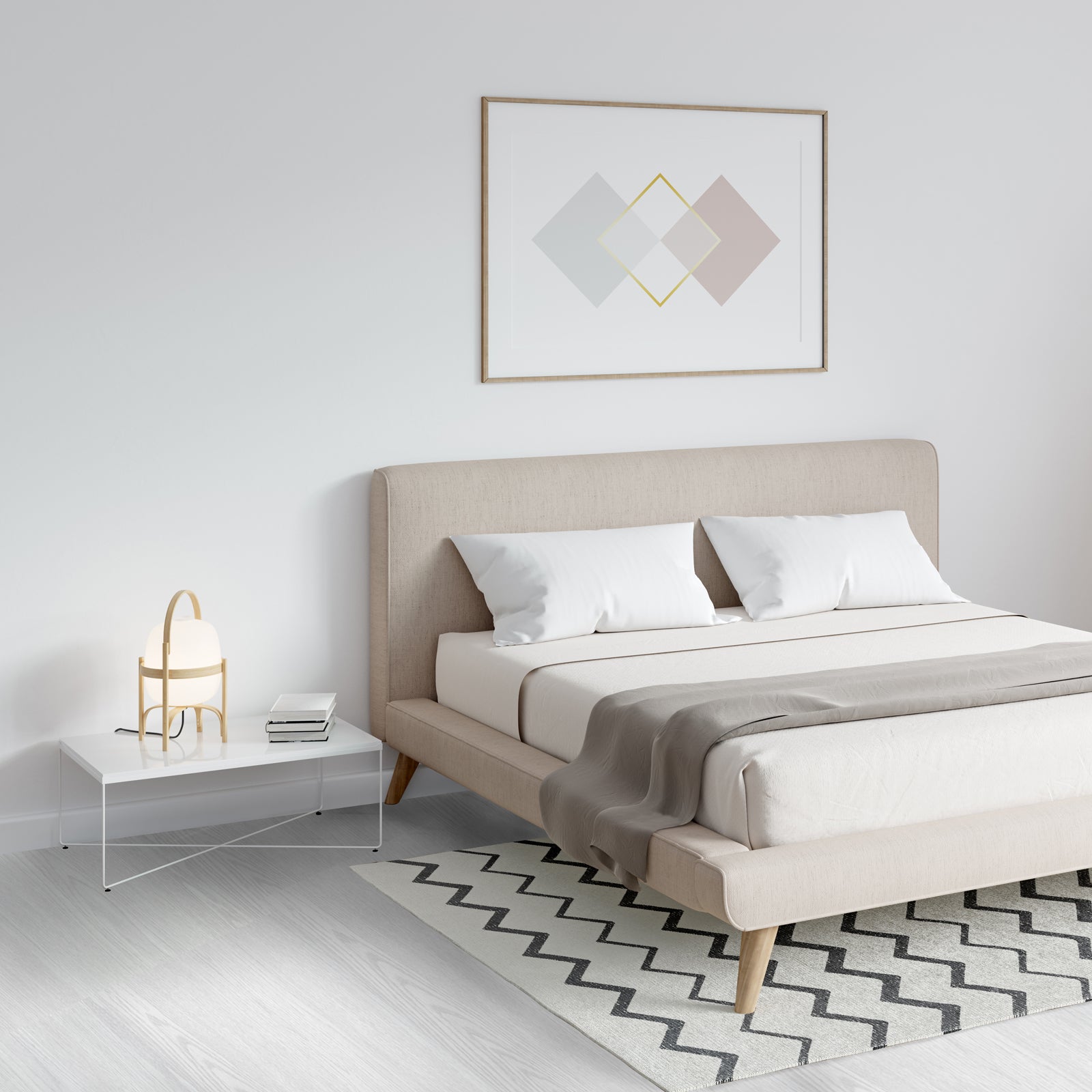 The elegant and tranquil effect after installation in the bedroom