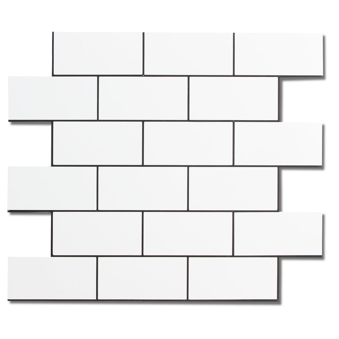White with Black Grout Backsplash Tiles