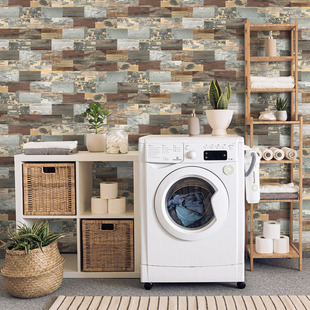mix rustic tile for laundry room