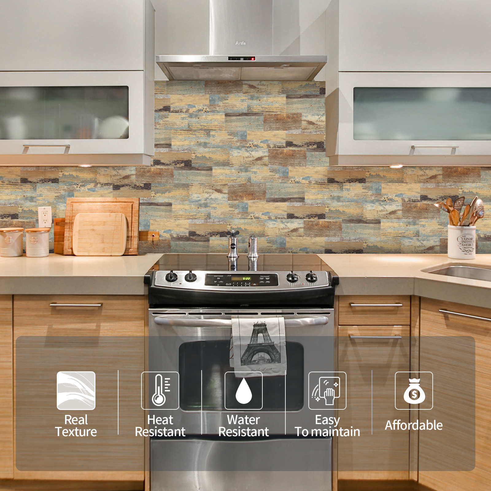 brick tile stick on kitchen
