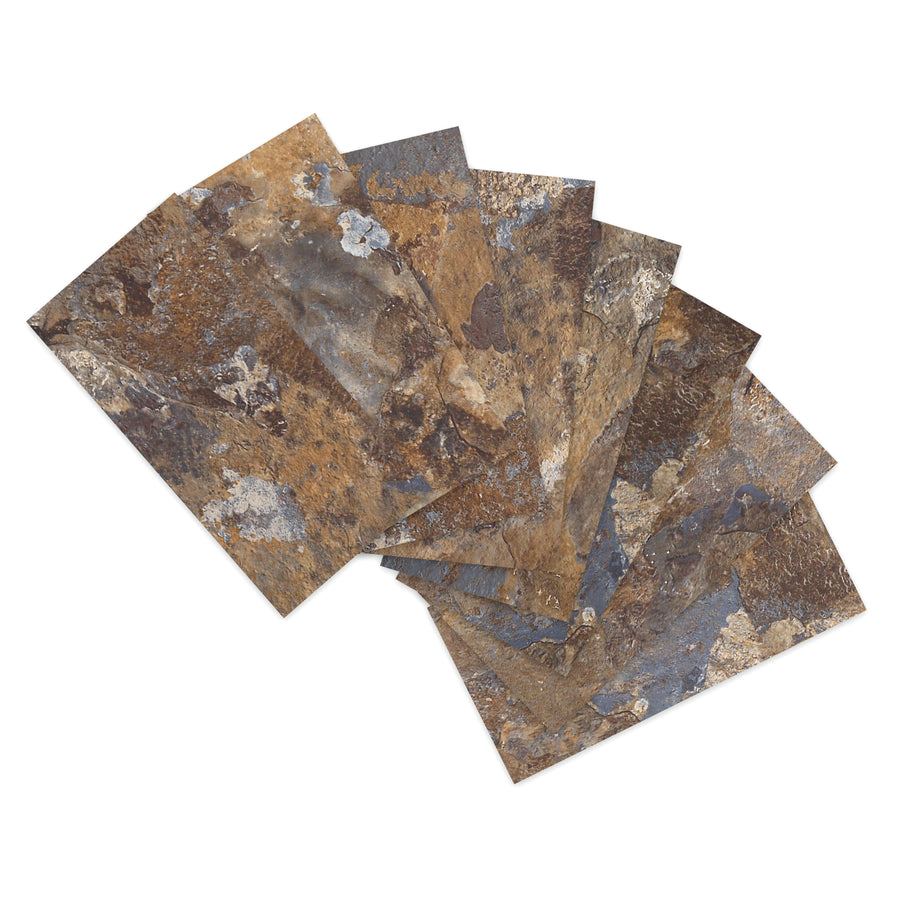 Rust slate peel and stick tile