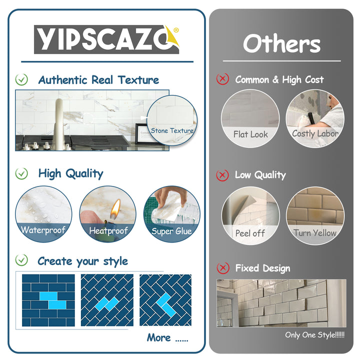 yipscazo peel and stick wall tile