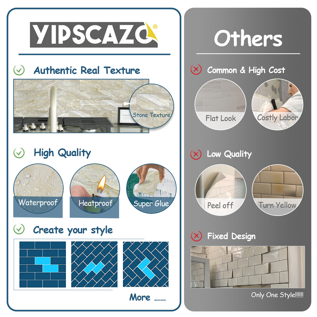 Yipscazo peel and stick backsplash