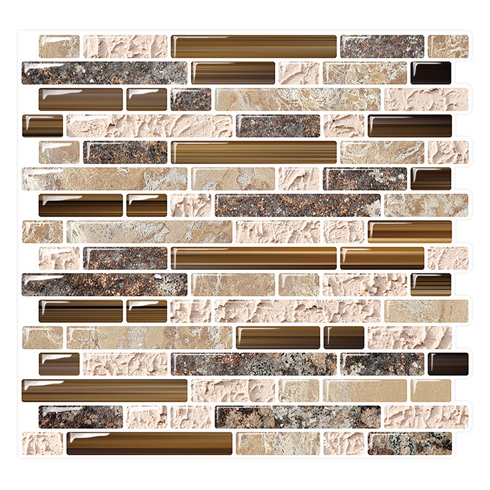 11.3' X 11.5' Peel and Stick Wall Tile PVC Wood Texture Subway Tile in ...