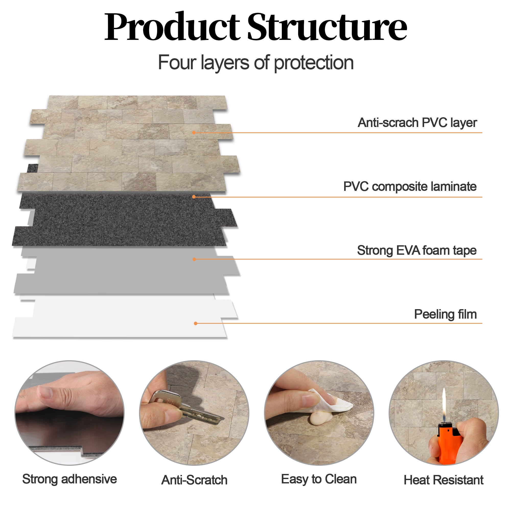 peel and stick tile structure