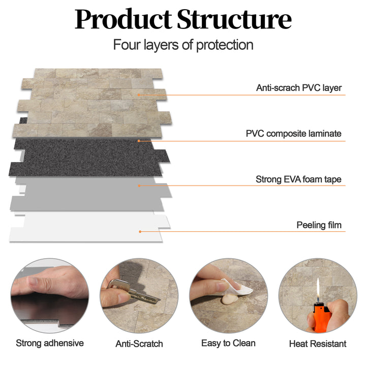 peel and stick tile structure