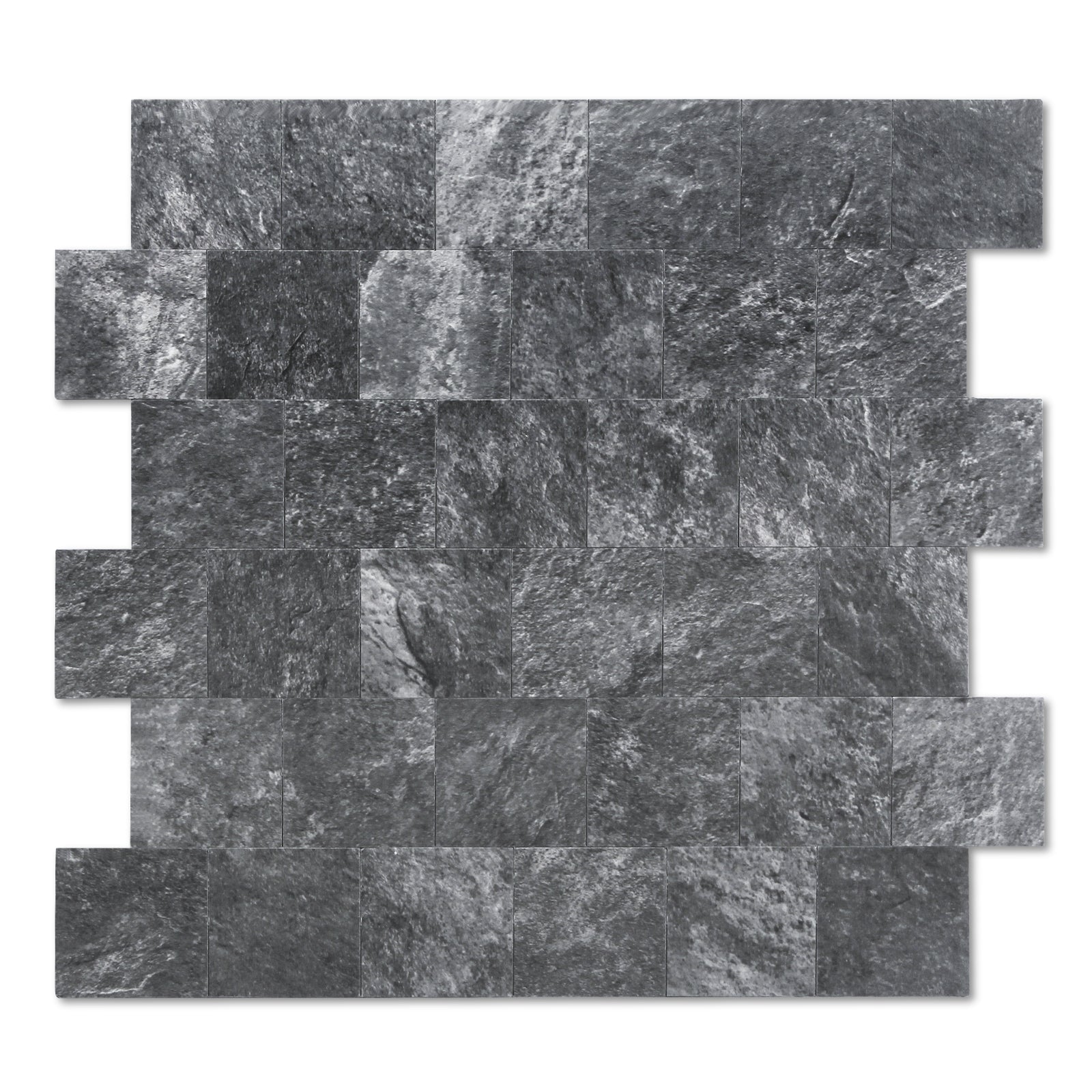 Dark Rock Square Tile Backsplash