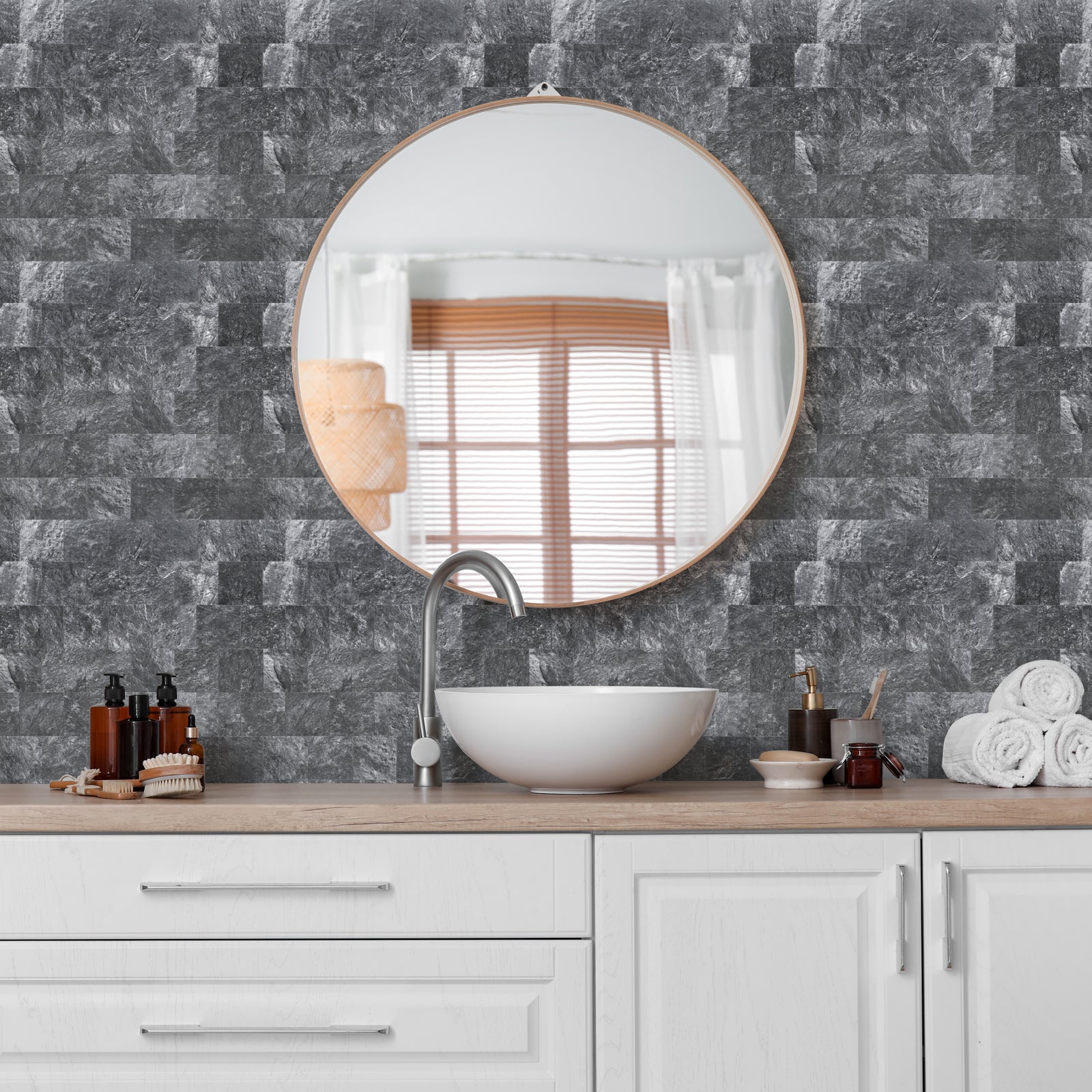 peel and stick stone tile for bathroom