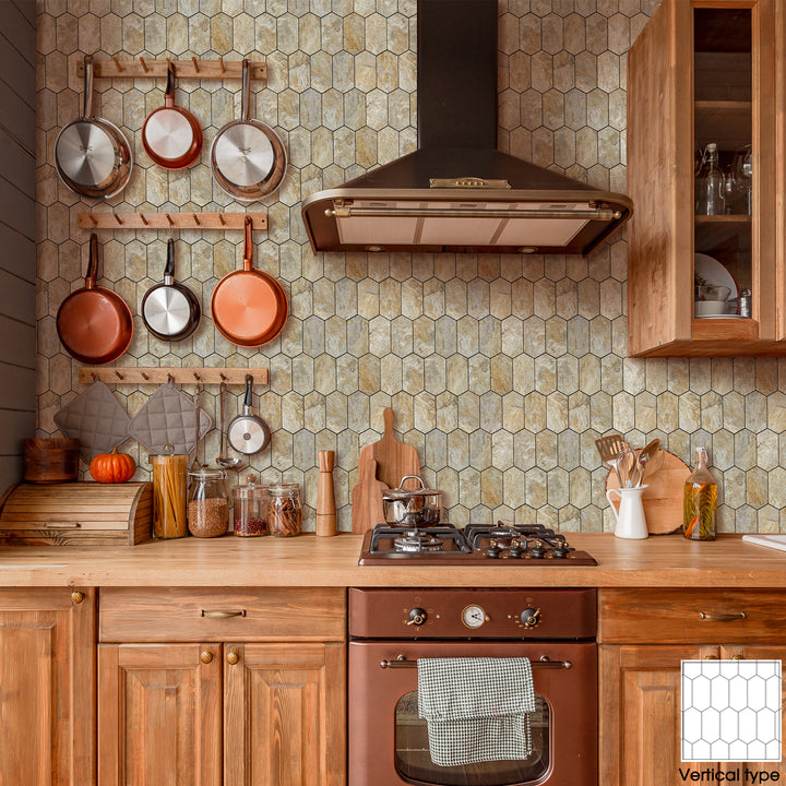 kitchen backspalsh hexagon tiles