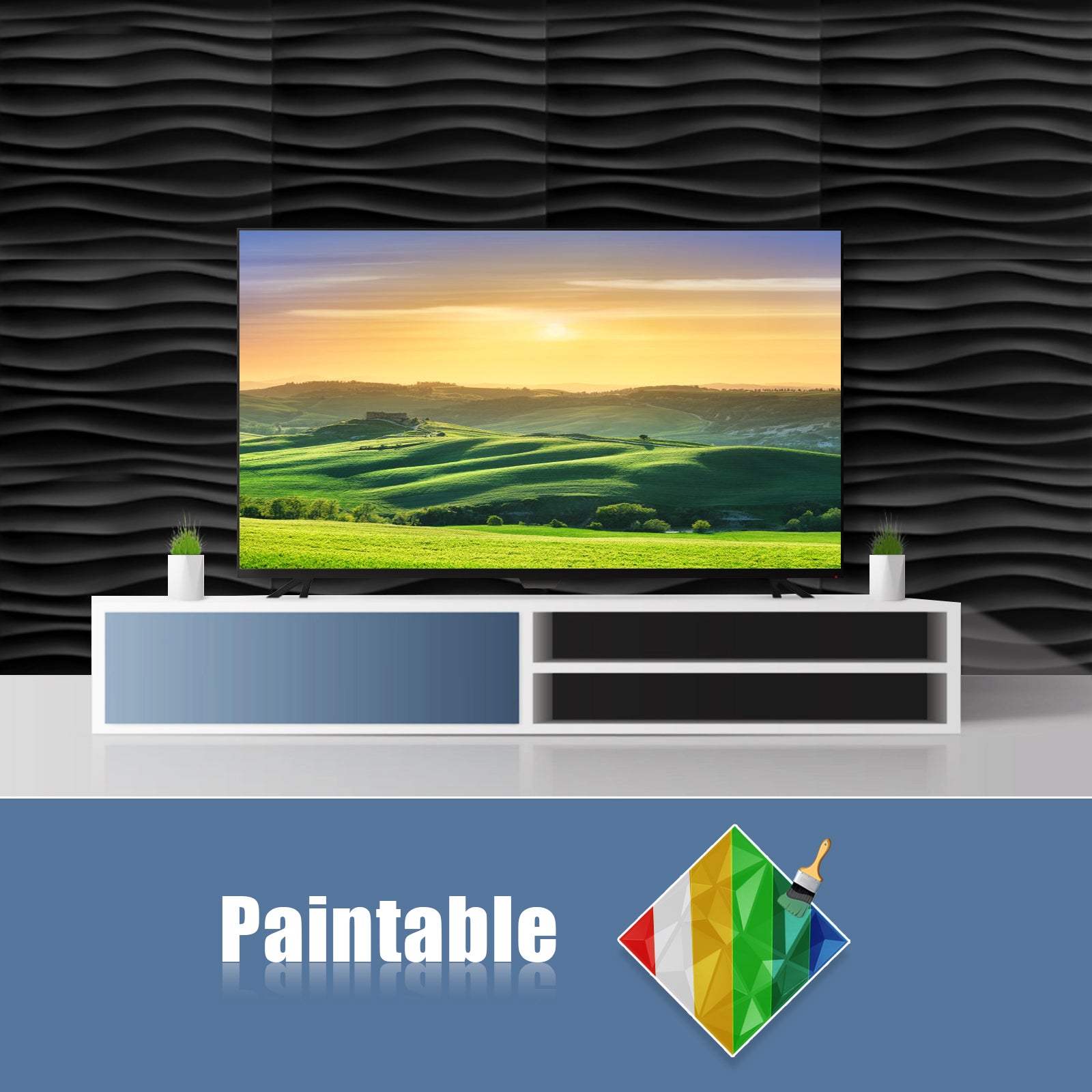 3d wall panel stick on TV back