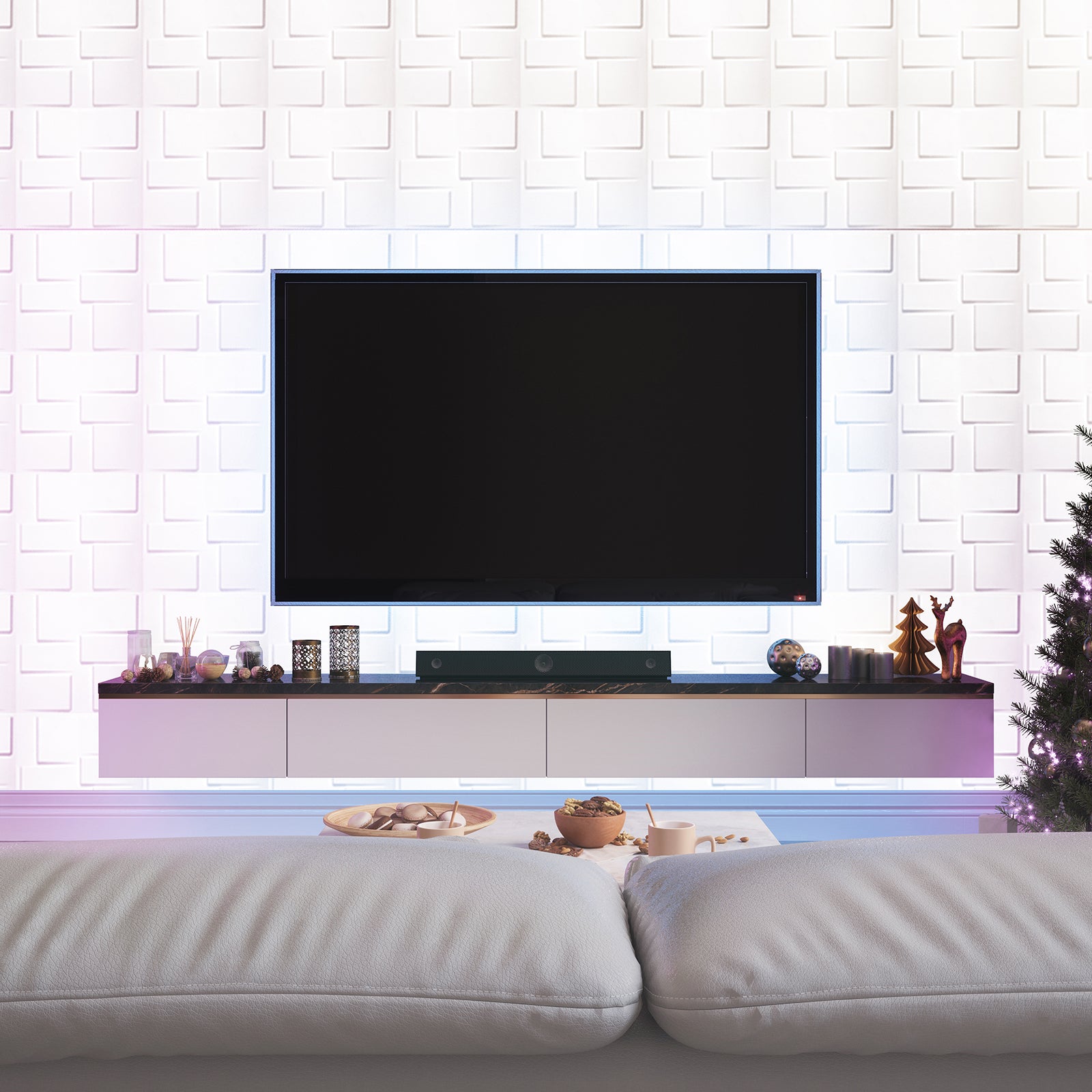 3d wall panels stick on living room