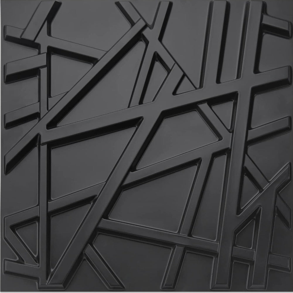 Stripes-Black Textured 3D Panels