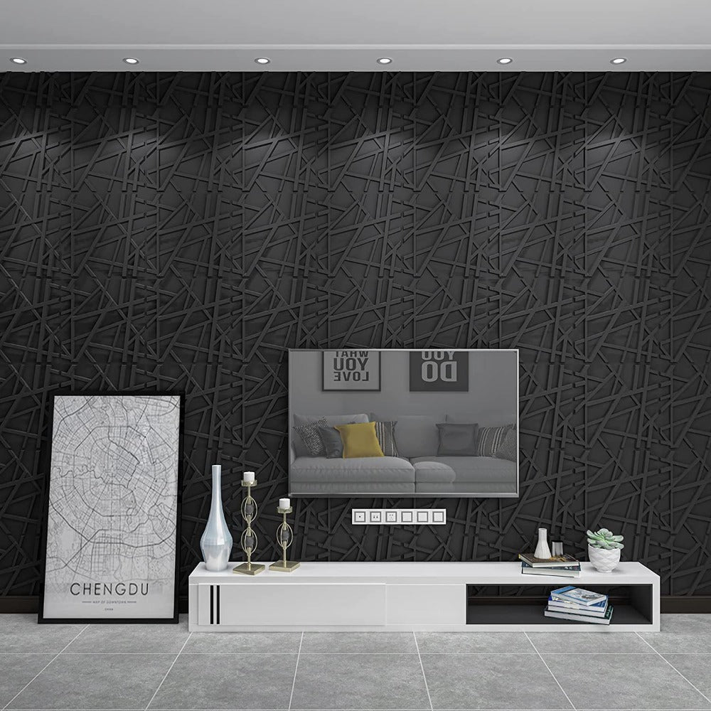 3d wall panels sitck on TV background