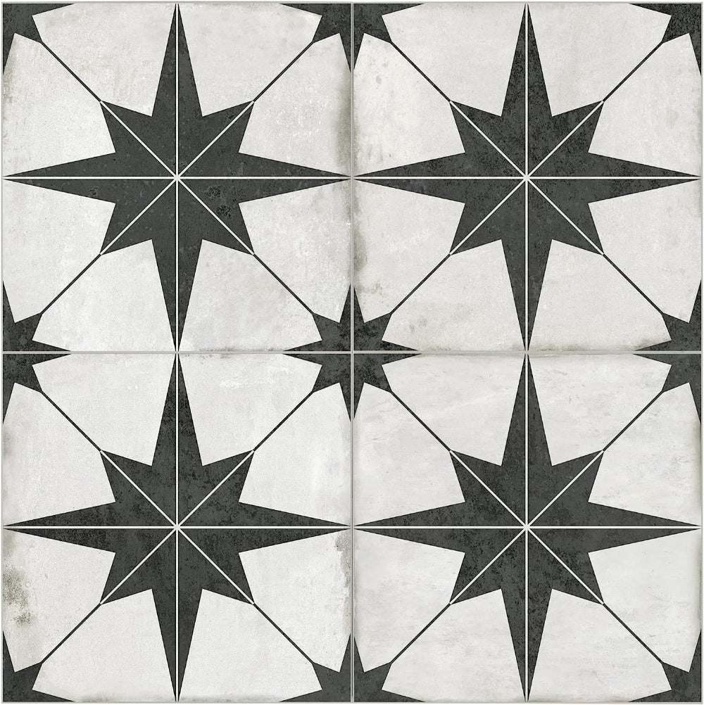 Black Star Peel and Stick Tiles