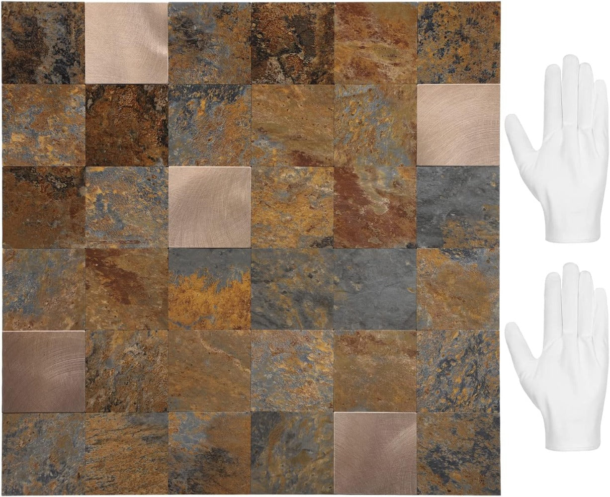 brown mixed metal tile