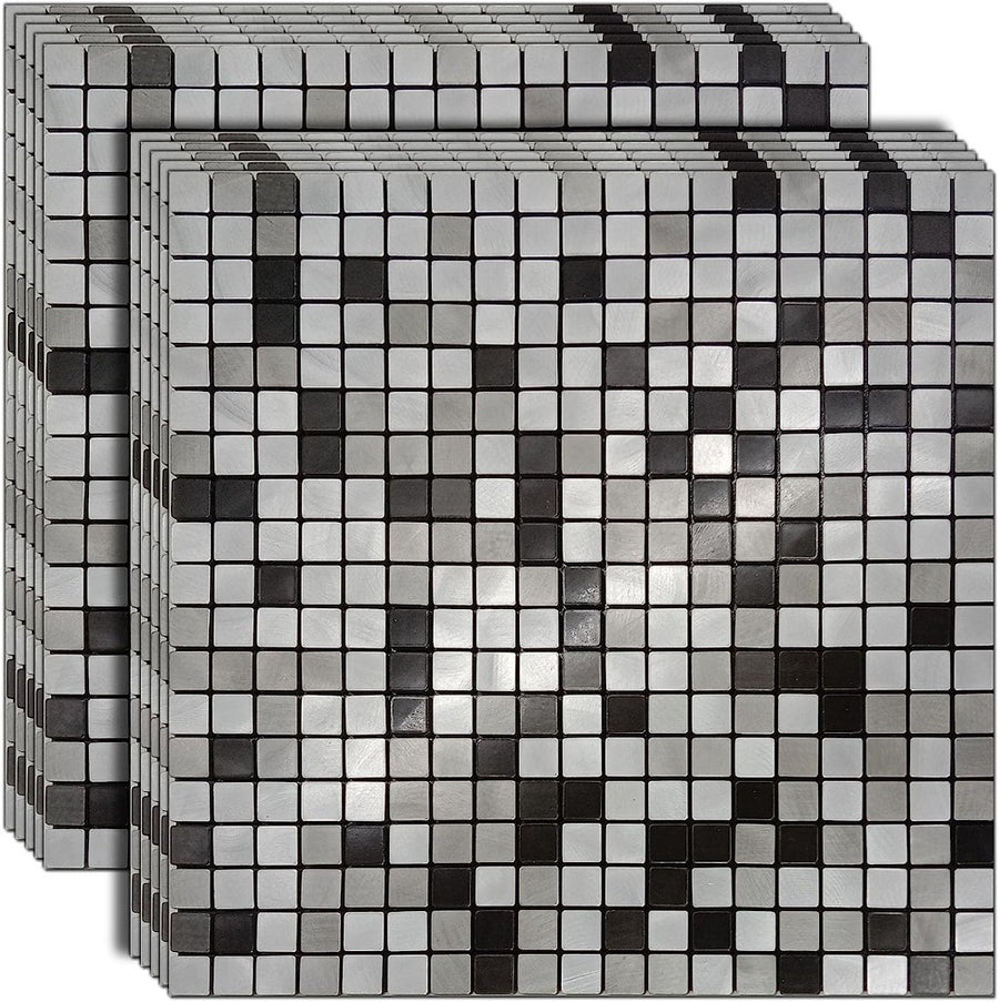 Black and Grey Self-Adhesive Mosaic Tile