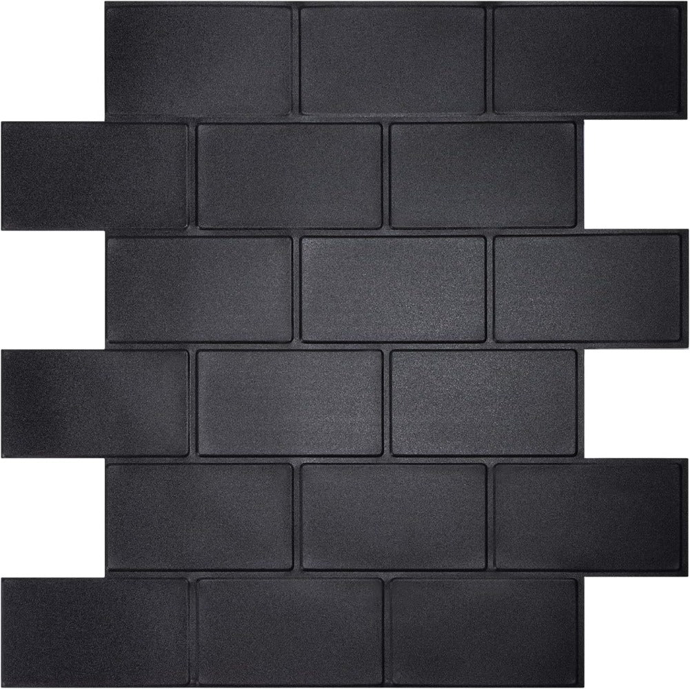 Peel and Stick Matte Black Subway Tiles