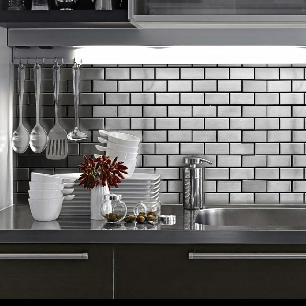 peel and stick metal tile for kitchen