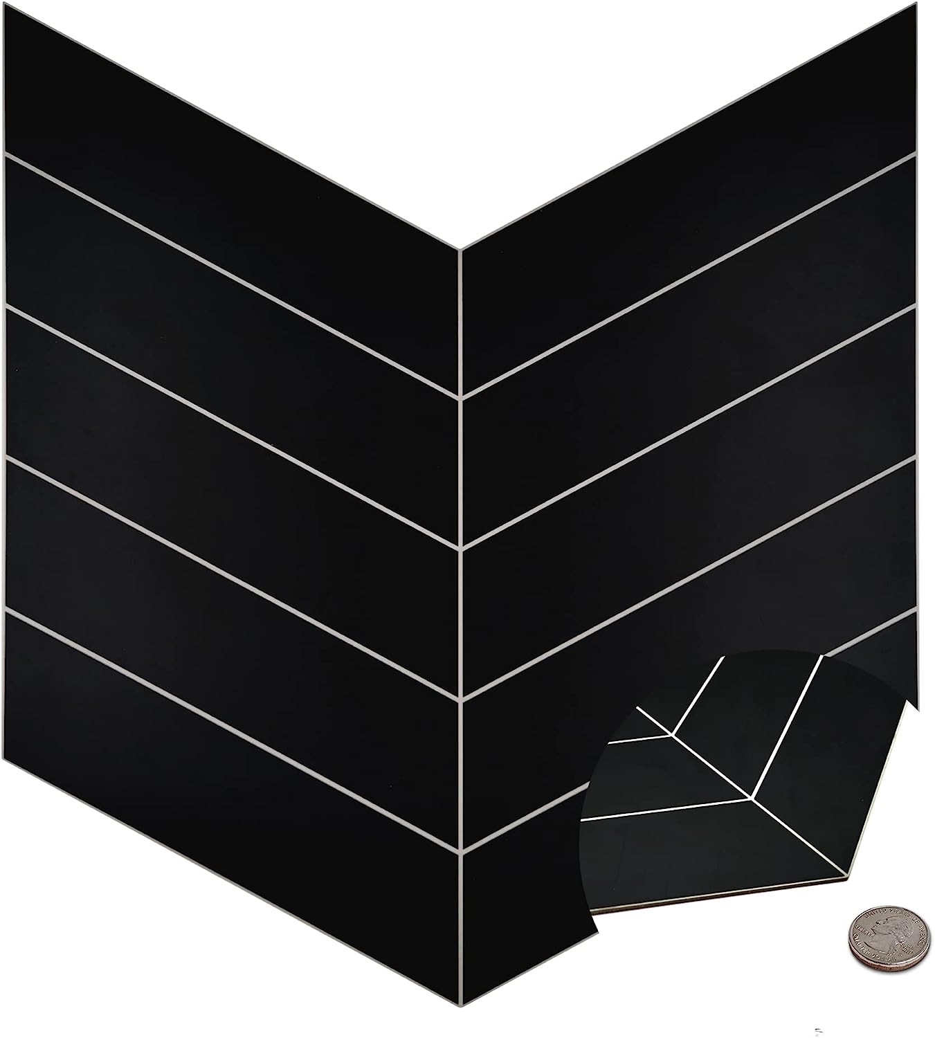 Black Peel and Stick Backsplash Tile