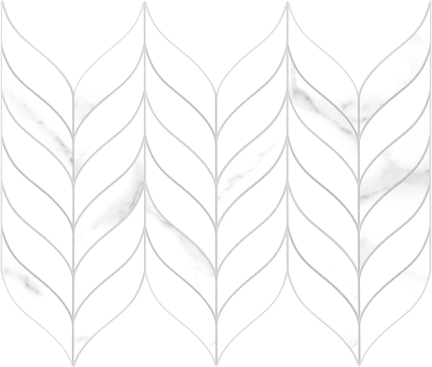 Peel and Stick Leaf Waterjet Backsplash