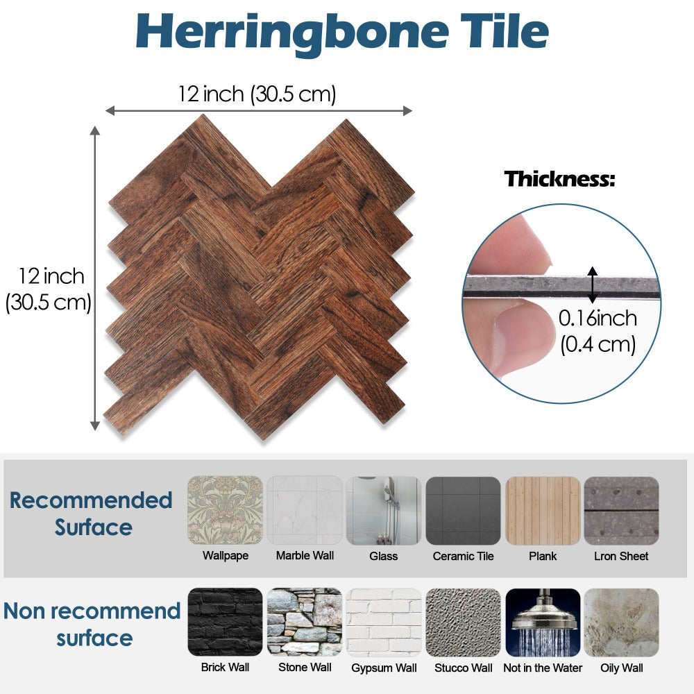 herringbone tile size