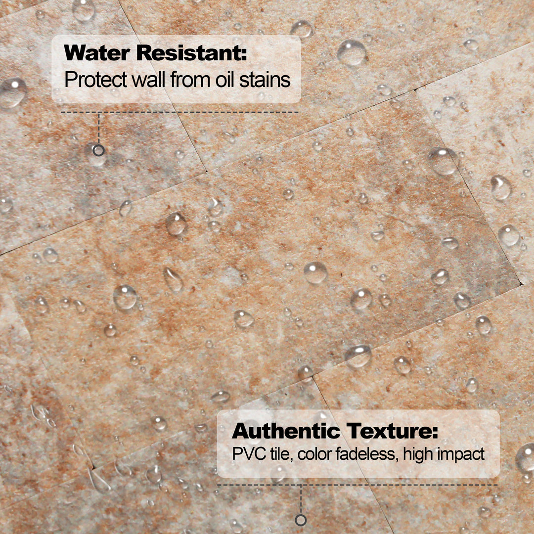 10 sq.ft Tawny Sandstone Peel and Stick Backsplash Subway Tile