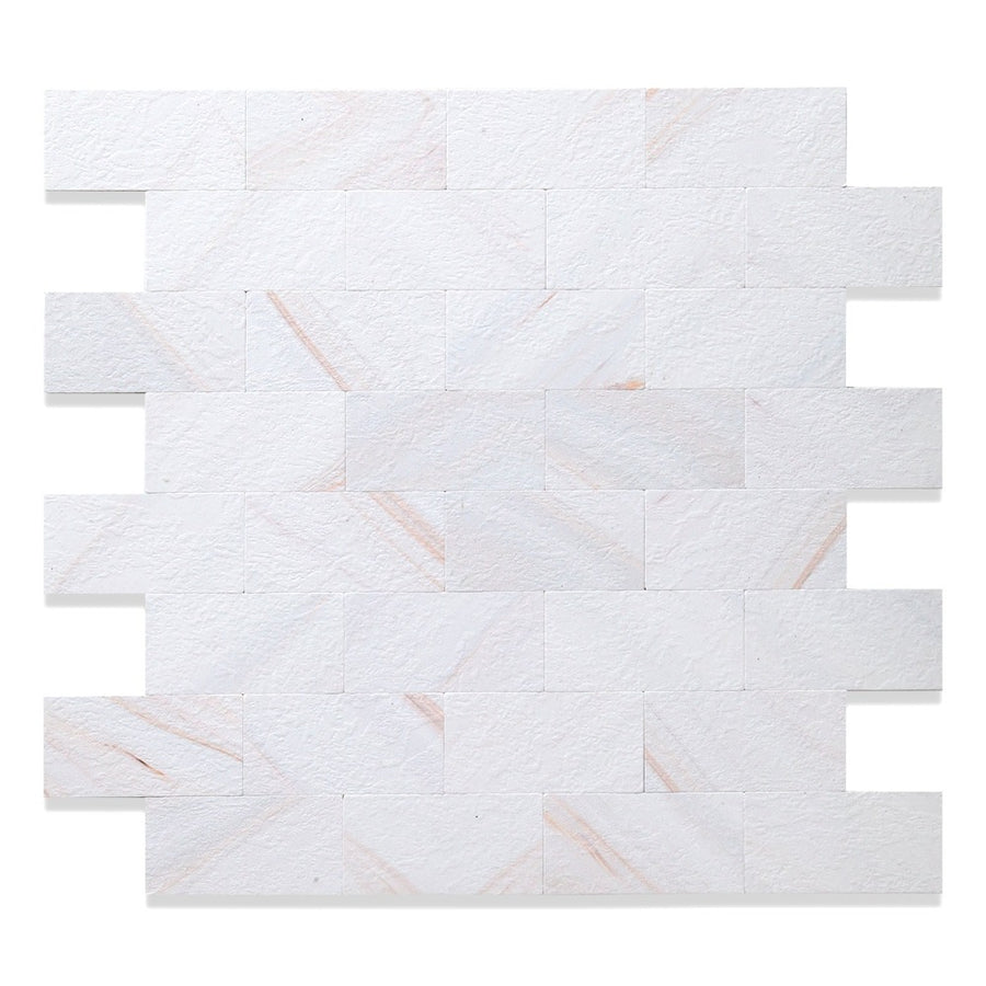 Colorful white Peel and Stick Stone Texture Wall Backplash