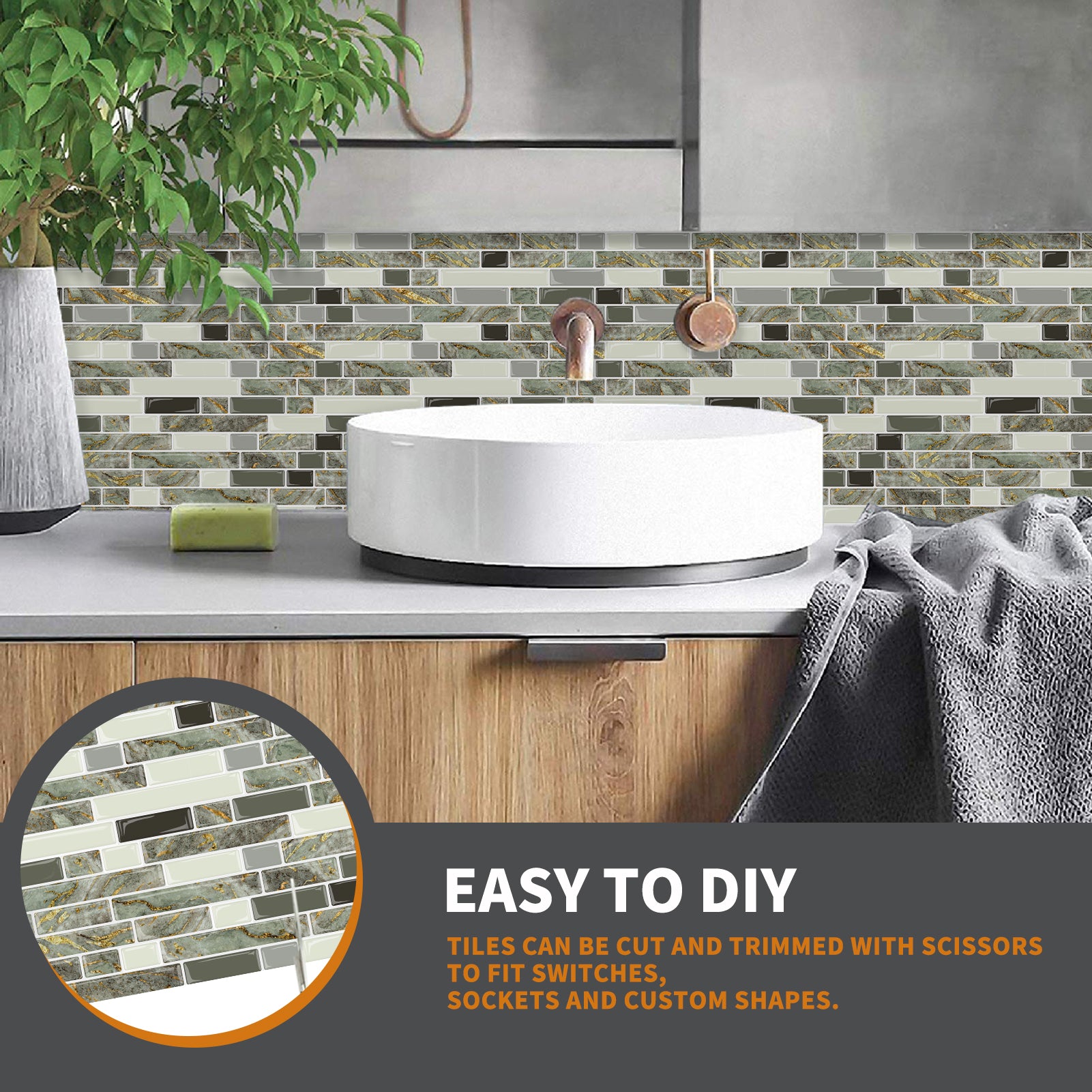 Peel and Stick Wall Tiles for Bathroom