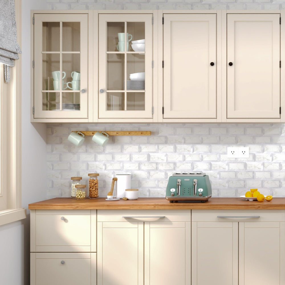 Stone metal tiles used for kitchen