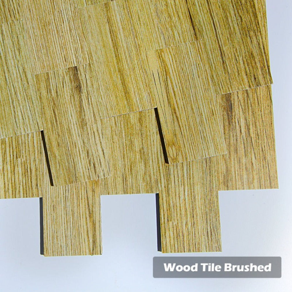 Wood tile brushed