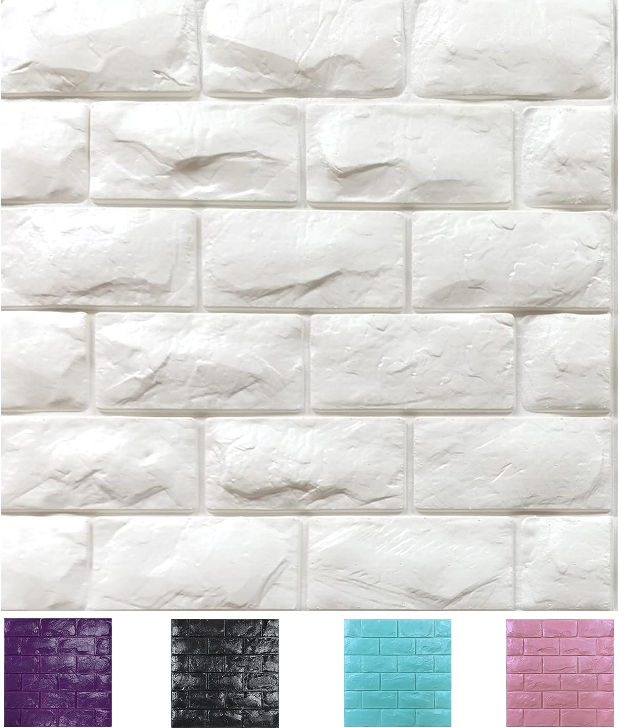 White 3D Wall Panels Peel and Stick Foam Tile