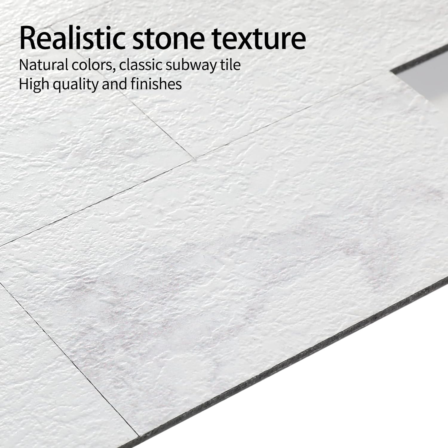 3" X 6"  PVC kitchen tiles in Kara White Stone cutting suggestion image