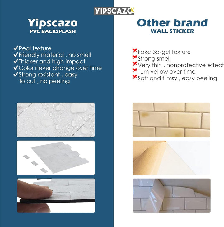 peel and stick kitchen backsplash pvc mosaic in White compare image