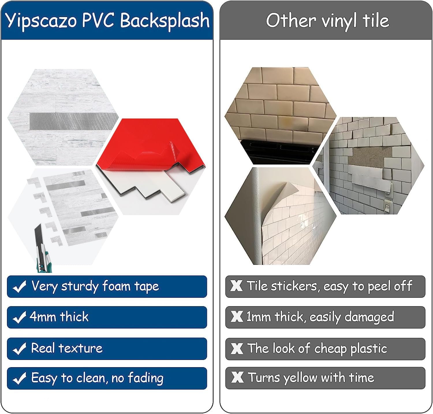 PVC backsplash ideas for kitchen Linear Blend in Teak Wood