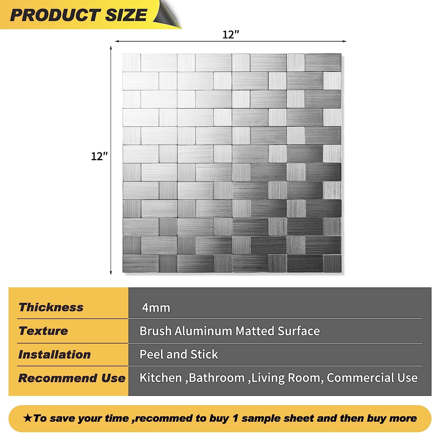 stainless steal backsplash for kitchen in Square + Rectangle life style image