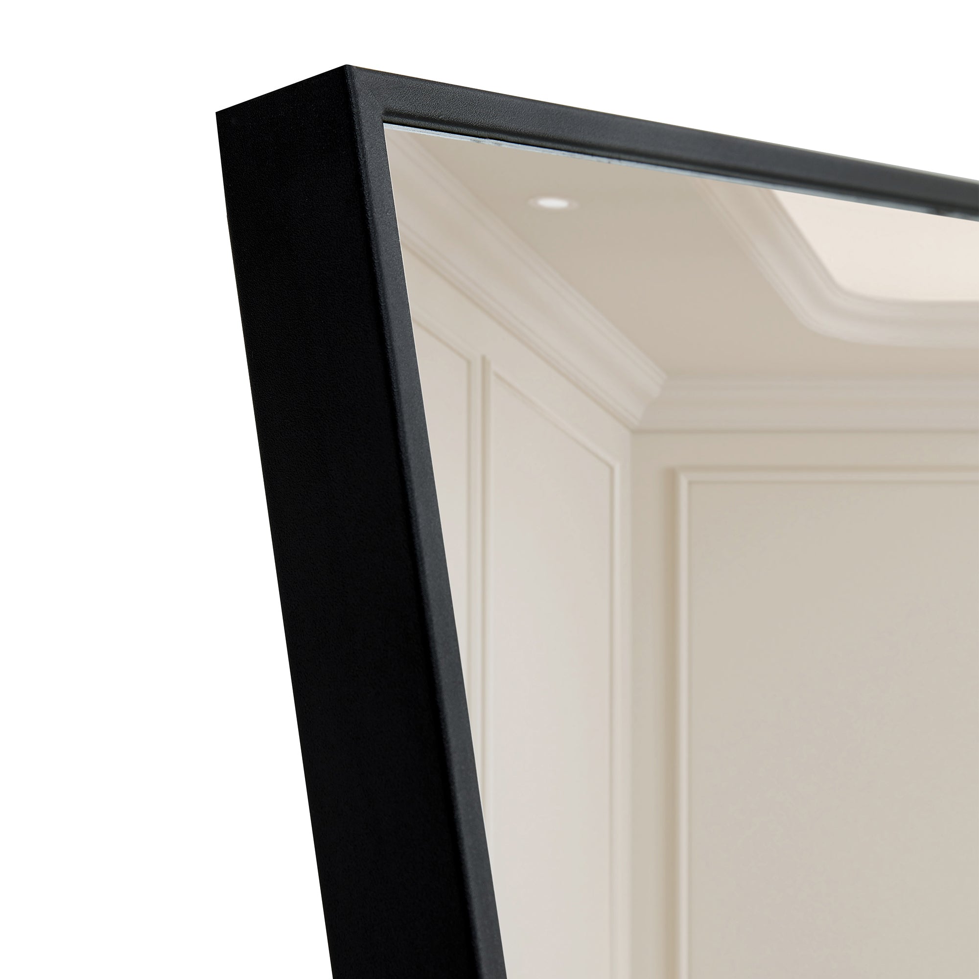 Black Solid Wood Frame Full-length Mirror, Dressing Mirror 44"*16"