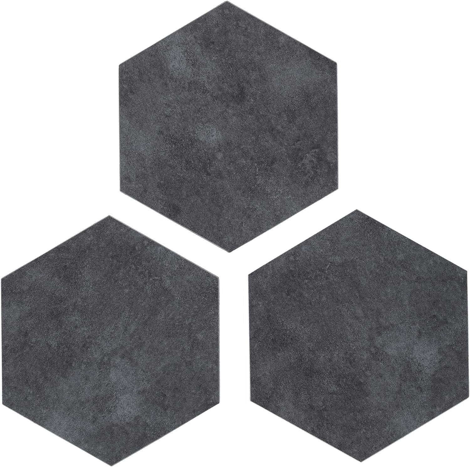 Dark Gray Peel and Stick Hexagon Floor Tile