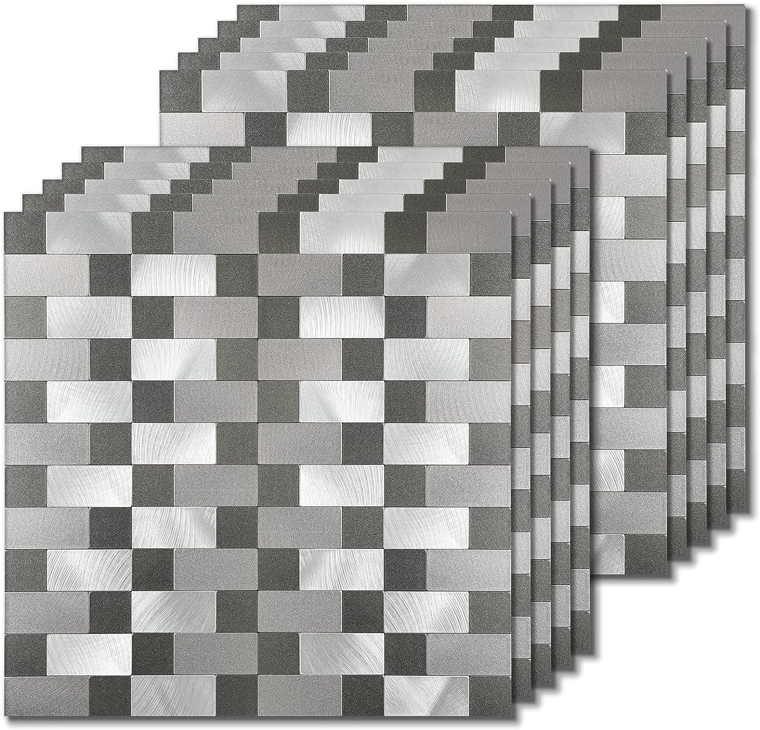 stainless steal backsplash tiles in Silver&Black main image