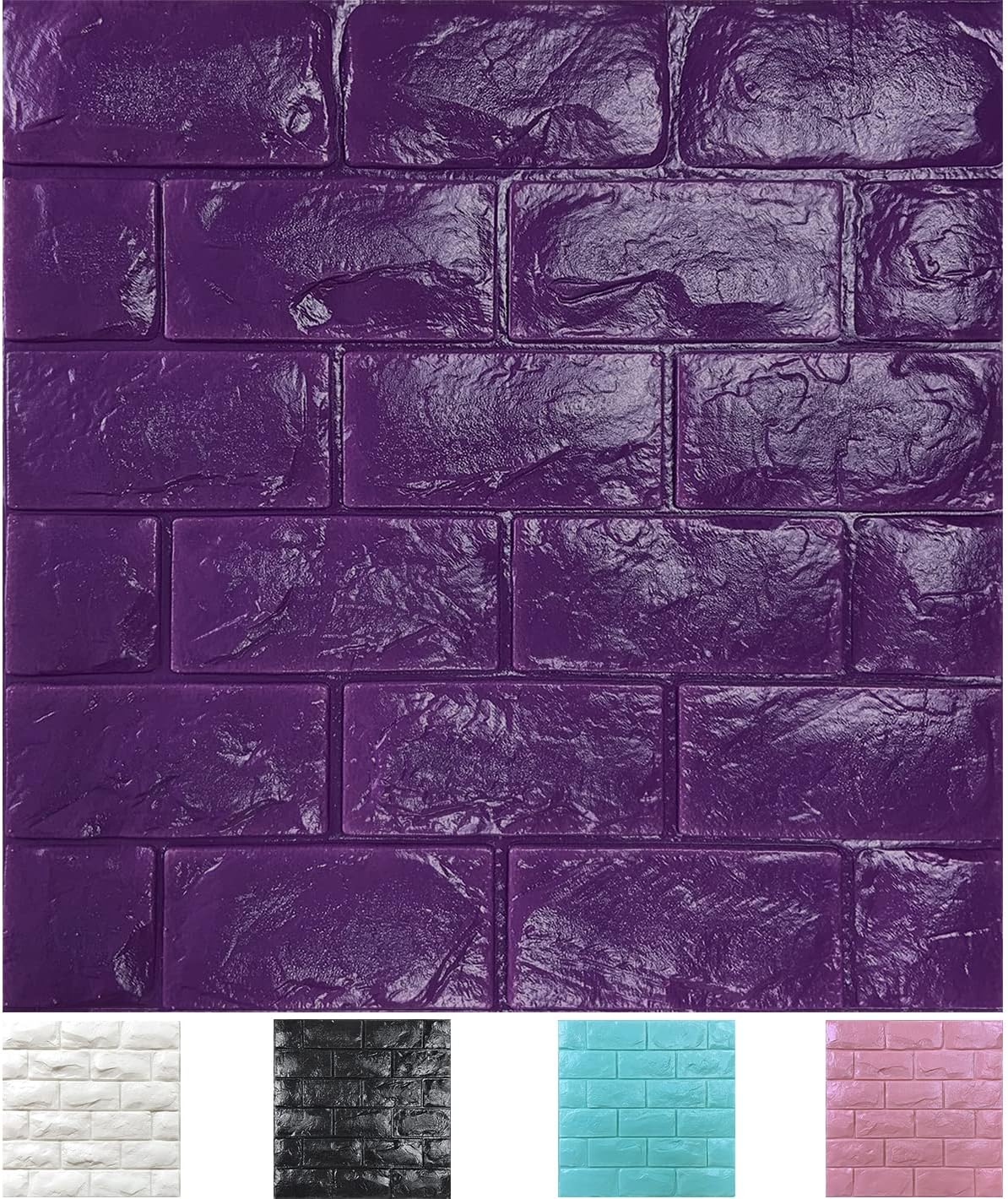 Purple 3D Wall Panels Peel and Stick Foam Tile