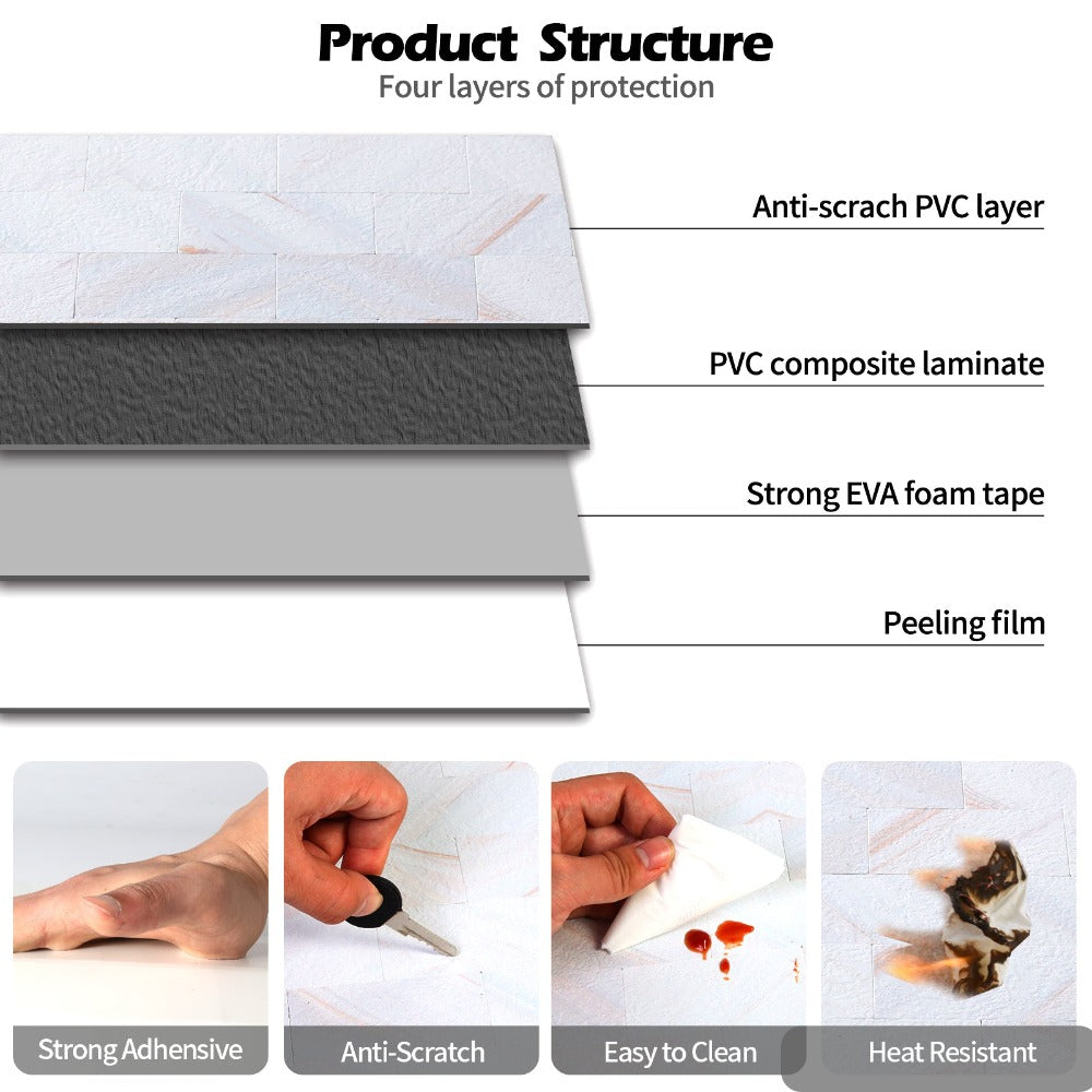 Peel and Stick Stone Tile Structure