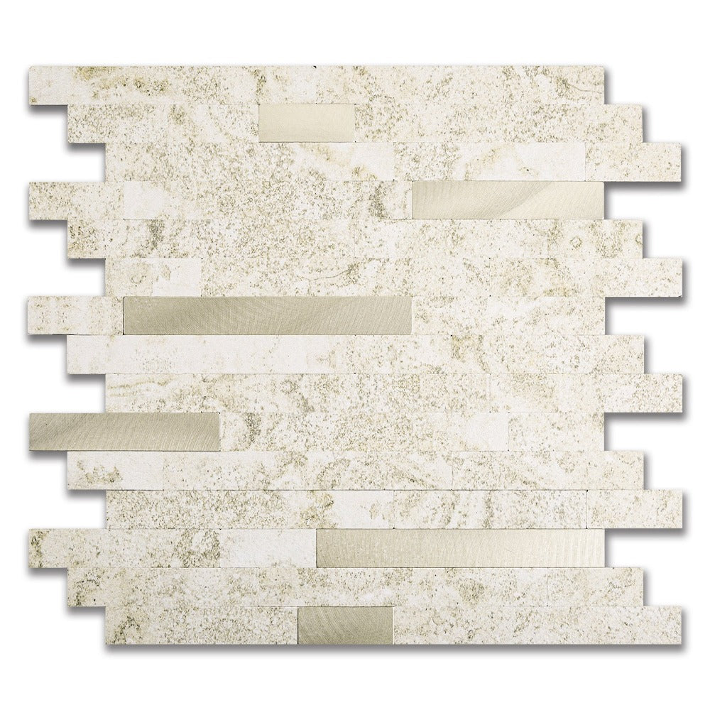 Beige Champagne Peel and Stick Stone Tile
